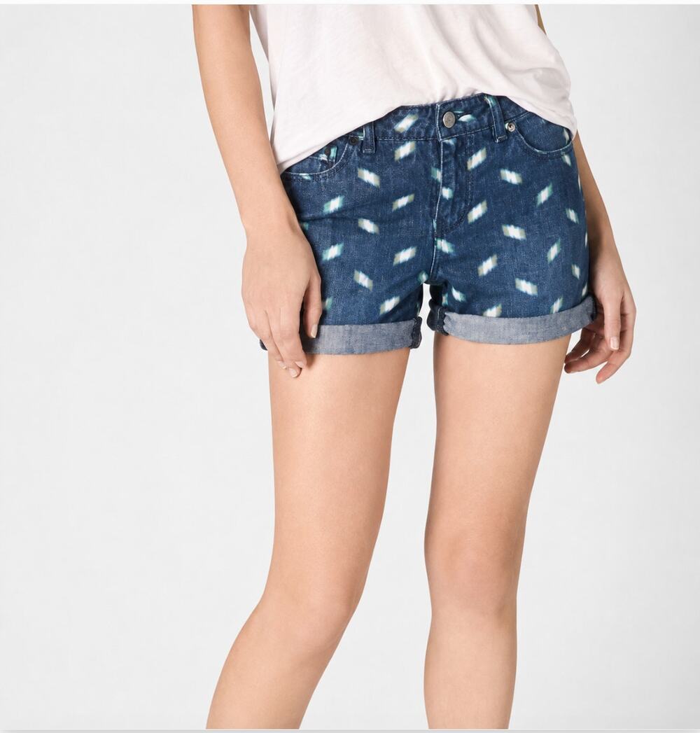 Anthropologie Pilcro Stet Jean Shorts Scribble Print Linen Blend Size 30
